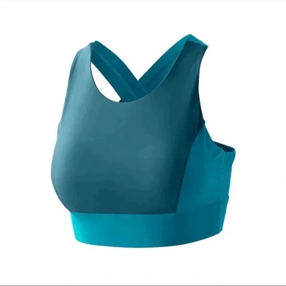 UV SKINZ‎ active Swim Top Bra Women's Size Small Padded Cups Blue Teal UPF 50 - Picture 12 of 15